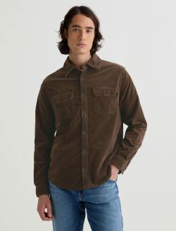 Curtis Corduroy Work Shirt Sulfur Raw Umber Classic Fit MENS TOPS Photo 2