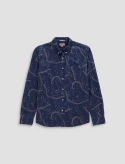 Dean Oxford Shirt Ink Note Drift Classic Button Down MENS TOPS Photo 1