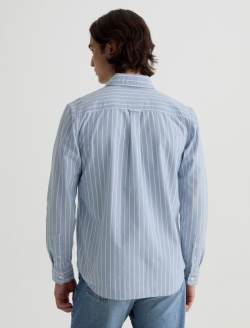 Dean Oxford Shirt Blue/White Stripe Classic Button Down MENS TOPS Photo 8