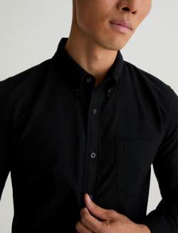 Dean Oxford Shirt True Black Classic Button Down MENS TOPS Photo 3