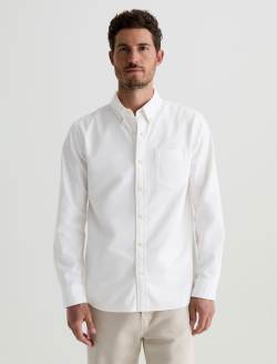Dean Oxford Shirt White Classic Button Down MENS TOPS Photo 2