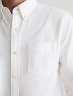 Dean Oxford Shirt White Classic Button Down MENS TOPS Photo 3