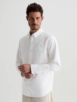 Dean Oxford Shirt White Classic Button Down MENS TOPS Photo 7