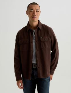 Milland Utility Shirt Dark Chocolate Relaxed Fit MENS TOPS Photo 2