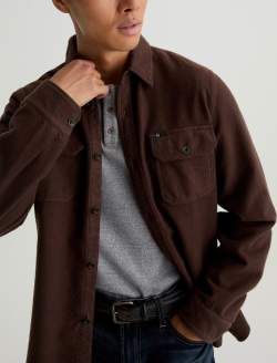 Milland Utility Shirt Dark Chocolate Relaxed Fit MENS TOPS Photo 3