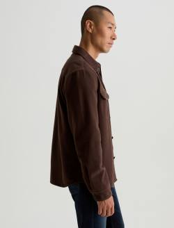 Milland Utility Shirt Dark Chocolate Relaxed Fit MENS TOPS Photo 4