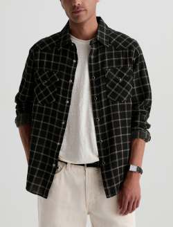 Huston Western Shirt Black Multi Snap Front Top MENS TOPS Photo 2