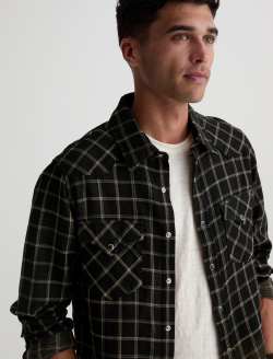 Huston Western Shirt Black Multi Snap Front Top MENS TOPS Photo 3