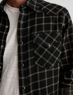 Huston Western Shirt Black Multi Snap Front Top MENS TOPS Photo 6