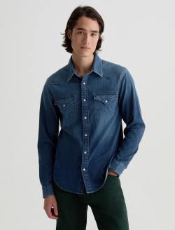 Huston Western Shirt Dawn Sky Snap Front Top MENS TOPS Photo 2