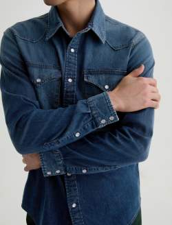 Huston Western Shirt Dawn Sky Snap Front Top MENS TOPS Photo 6