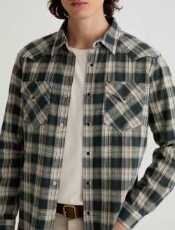 Huston Western Shirt Charcoal Grey Multi Classic Fit MENS TOPS Photo 3