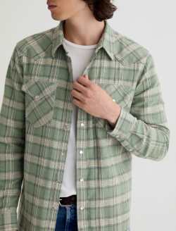 Huston Western Shirt Green Multi Classic Fit MENS TOPS Photo 3