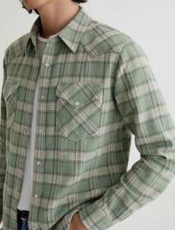 Huston Western Shirt Green Multi Classic Fit MENS TOPS Photo 6