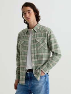 Huston Western Shirt Green Multi Classic Fit MENS TOPS Photo 7