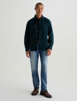 Huston Western Shirt Deep Teal Relaxed Fit MENS TOPS Photo 5