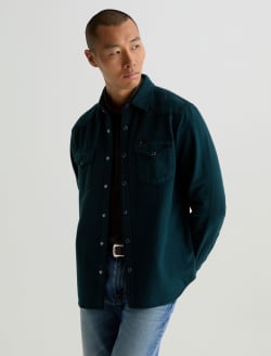 Huston Western Shirt Deep Teal Relaxed Fit MENS TOPS Photo 7