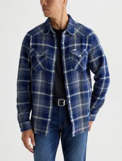 Huston Western Shirt Blue Multi Snap Front Top MENS TOPS Photo 2