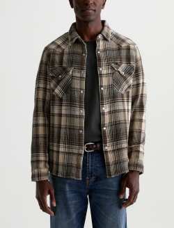 Huston Western Shirt Green Multi Snap Front Top MENS TOPS Photo 2