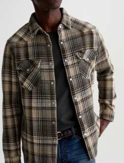 Huston Western Shirt Green Multi Snap Front Top MENS TOPS Photo 3