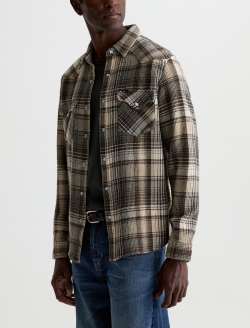Huston Western Shirt Green Multi Snap Front Top MENS TOPS Photo 7