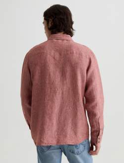 Huston Western Shirt Adobe Clay Linen Snap Front Top MENS TOPS Photo 8