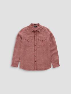 Huston Western Shirt Adobe Clay Linen Snap Front Top MENS TOPS Photo 1