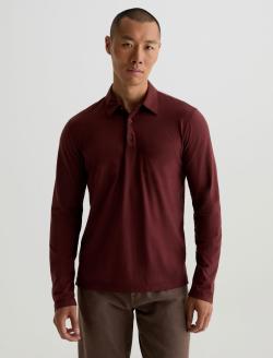 Bryce Long Sleeve Polo Cranberry Classic Long  Sleeve Polo MENS TOPS Photo 2