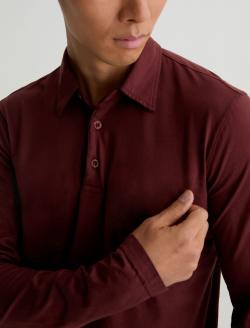 Bryce Long Sleeve Polo Cranberry Classic Long  Sleeve Polo MENS TOPS Photo 3