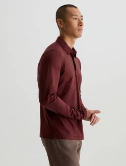 Bryce Long Sleeve Polo Cranberry Classic Long  Sleeve Polo MENS TOPS Photo 4