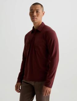 Bryce Long Sleeve Polo Cranberry Classic Long  Sleeve Polo MENS TOPS Photo 7