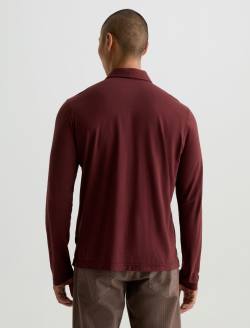 Bryce Long Sleeve Polo Cranberry Classic Long  Sleeve Polo MENS TOPS Photo 8