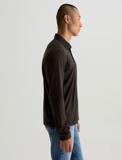 Bryce Long Sleeve Polo Dark Ash Classic Long Sleeve Polo MENS TOPS Photo 4