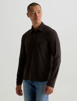 Bryce Long Sleeve Polo Dark Ash Classic Long Sleeve Polo MENS TOPS Photo 7