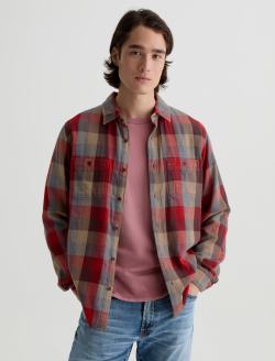 Mason Work Shirt Clay Multi Easy Button Down MENS TOPS Photo 2