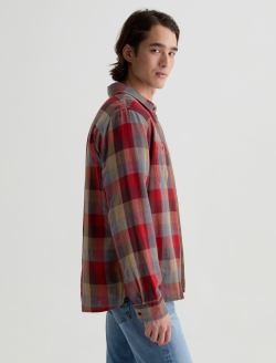 Mason Work Shirt Clay Multi Easy Button Down MENS TOPS Photo 4