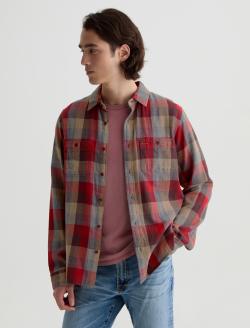 Mason Work Shirt Clay Multi Easy Button Down MENS TOPS Photo 7