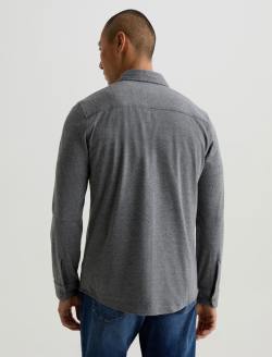 Wayne Work Shirt Heather Grey Utility Button Down MENS TOPS Photo 8