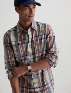 Wayne Work Shirt Blue Multi Utility Button Down MENS TOPS Photo 3