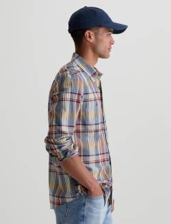 Wayne Work Shirt Blue Multi Utility Button Down MENS TOPS Photo 4