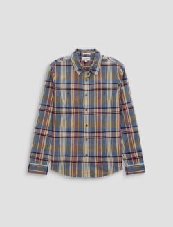 Wayne Work Shirt Blue Multi Utility Button Down MENS TOPS Photo 1