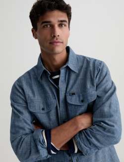 Miller CPO Shirt Channel Sky Relaxed Button Up MENS TOPS Photo 3