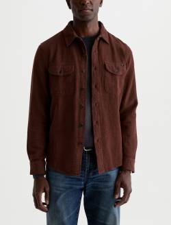 Miller CPO Shirt Wood Brown Relaxed Button Up MENS TOPS Photo 2