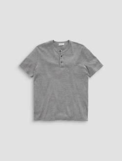 Bryce Short Sleeve Henley Heather Grey Classic Pullover MENS TOPS Photo 1