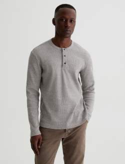Bryce Long Sleeve Henley Heather Grey Classic Henley MENS TOPS Photo 2