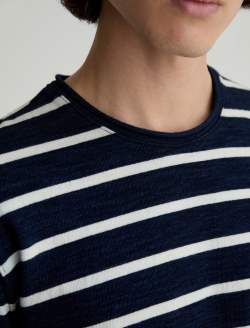 Danny Long Sleeve Shirt Navy/Natural Stripe Classic Long Sleeve MENS TOPS Photo 6