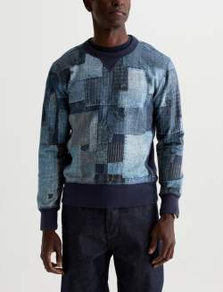 Blake Crew Sweatshirt Indigo Quilt Classic Pullover MENS TOPS Photo 2