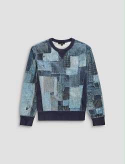 Blake Crew Sweatshirt Indigo Quilt Classic Pullover MENS TOPS Photo 1