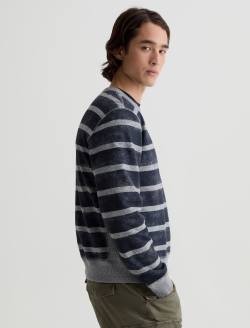 Blake Crew Sweatshirt Navy/Grey Stripe Classic Pullover MENS TOPS Photo 4