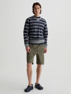 Blake Crew Sweatshirt Navy/Grey Stripe Classic Pullover MENS TOPS Photo 5